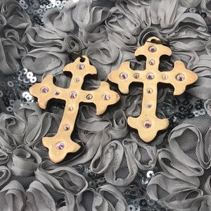 Sookie Sookie Ivory Cross Earrings